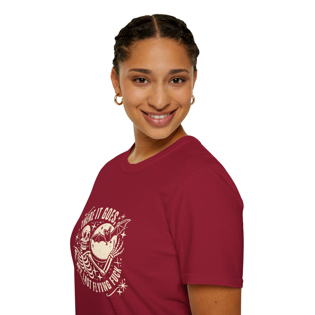 There It Goes Skull Moon & Bat T-Shirt — Cute Halloween Gift for Women Graphic Tee