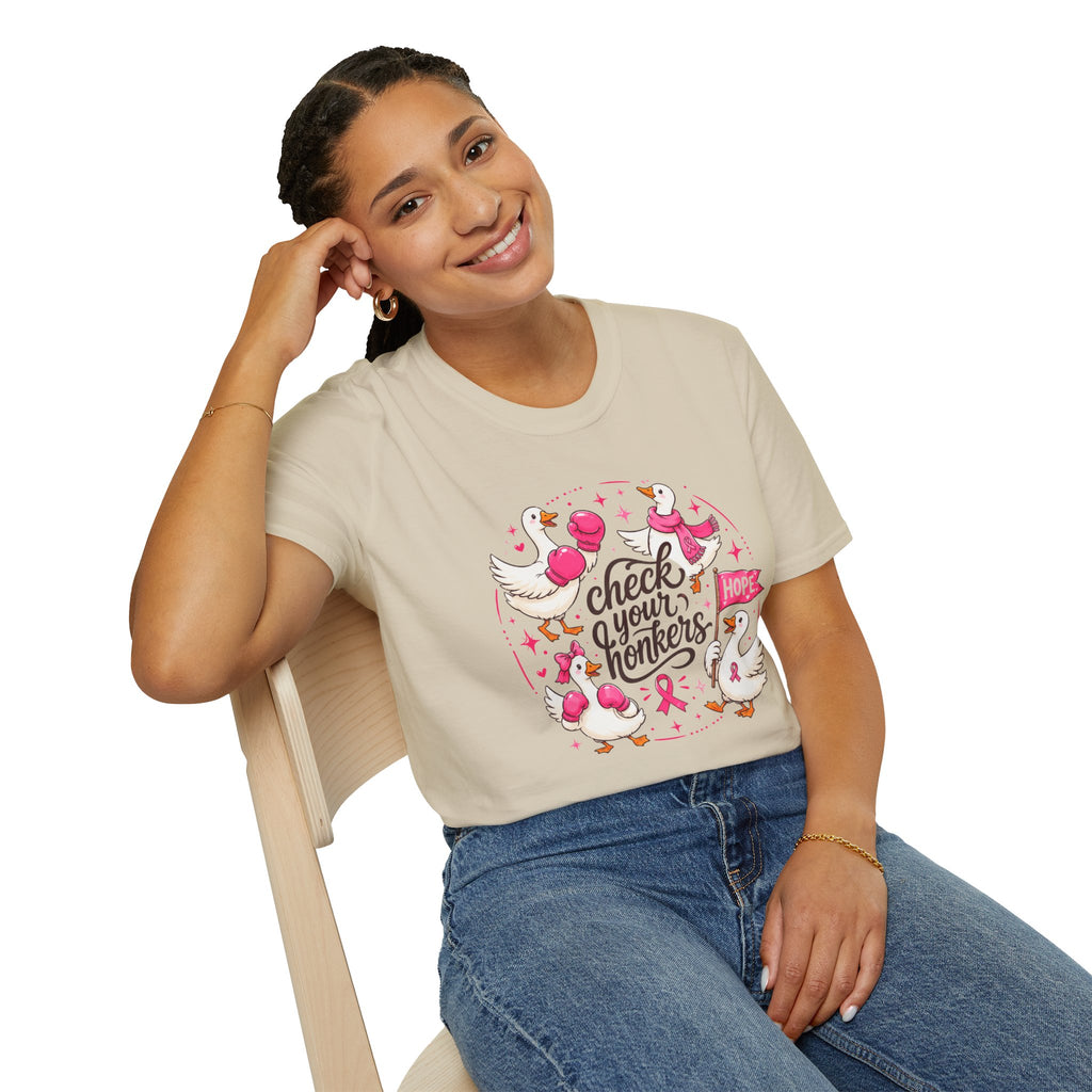 Check Your Honkers Breast Cancer Awareness T-Shirt