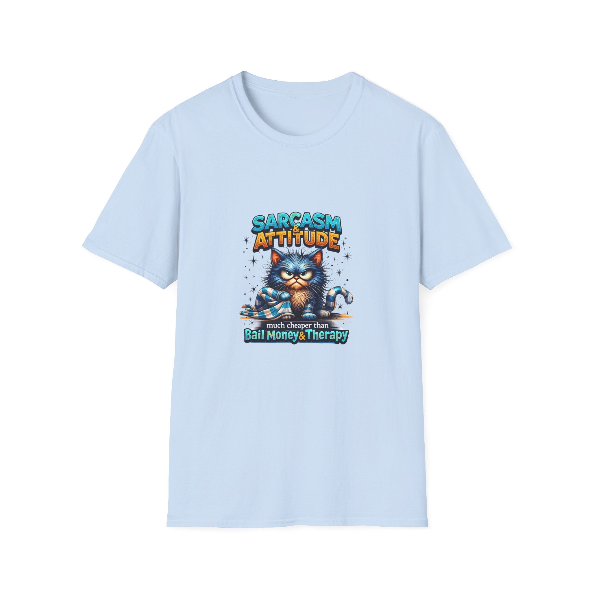 Sarcasm & Attitude Grumpy Cat T-Shirt — Funny Sarcastic Gift for Her Graphic Tee