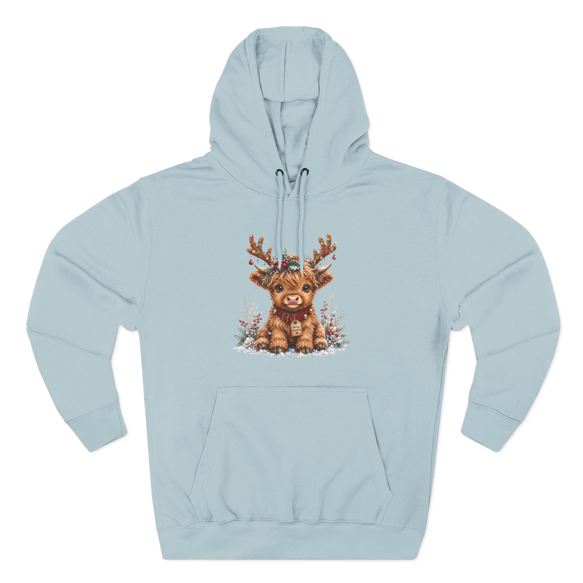 Cute Reindeer Fleece Hoodie - Christmas Woodland Holiday Sweatshirt