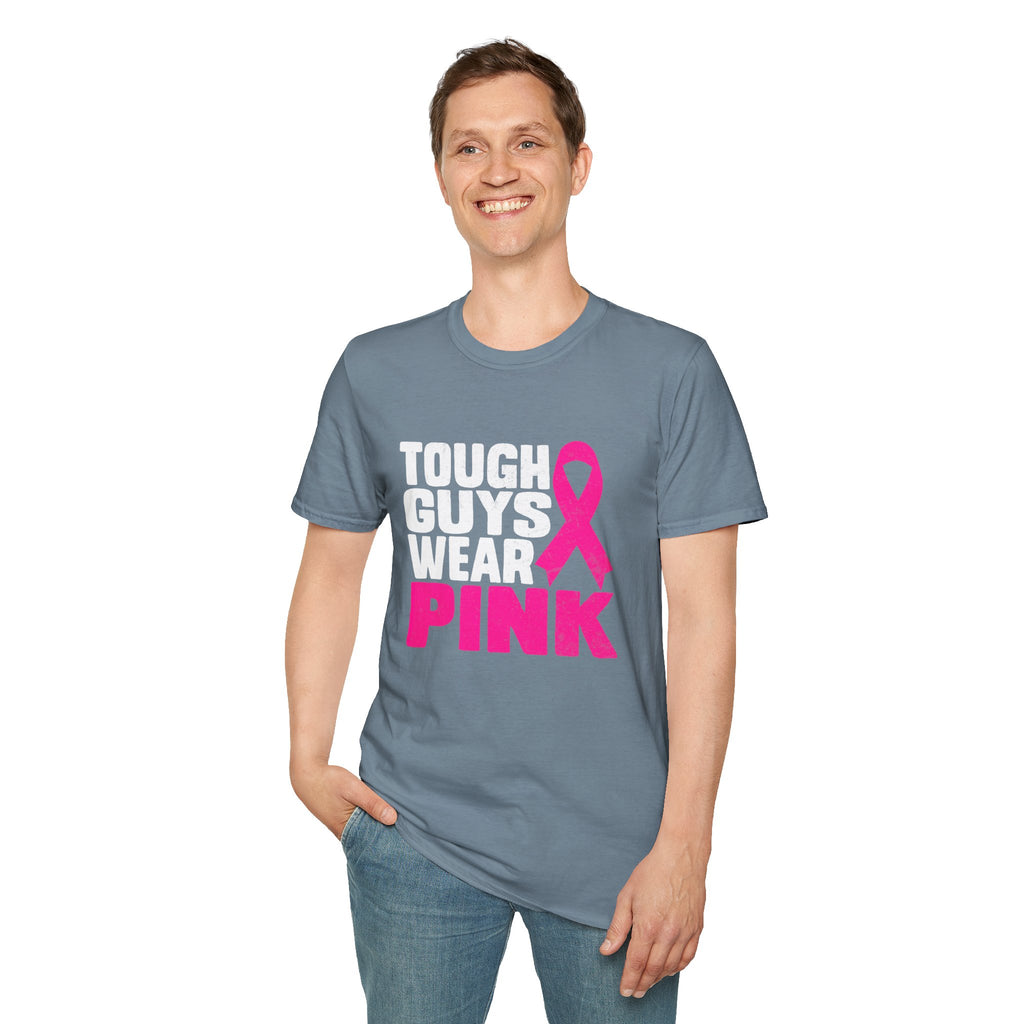 Tough Guys Wear Pink Breast Cancer Awareness T-Shirt Graphic Tee