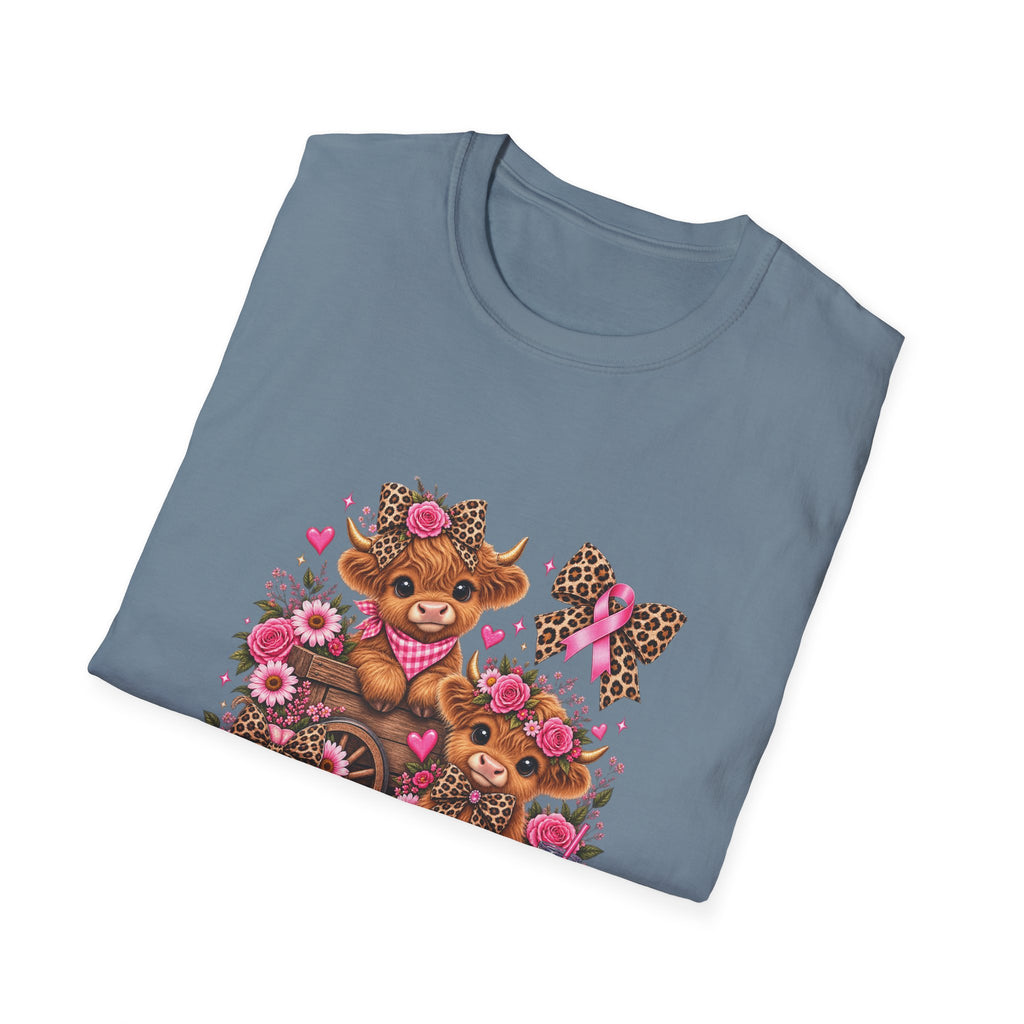 Breast Cancer Awareness Highland Cow T-Shirt