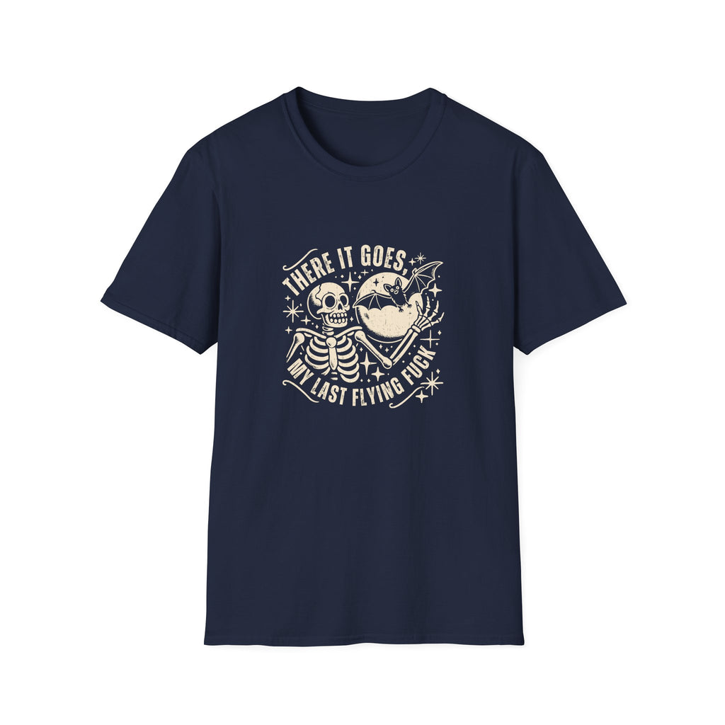 There It Goes Skull Moon & Bat T-Shirt — Cute Halloween Gift for Women Graphic Tee