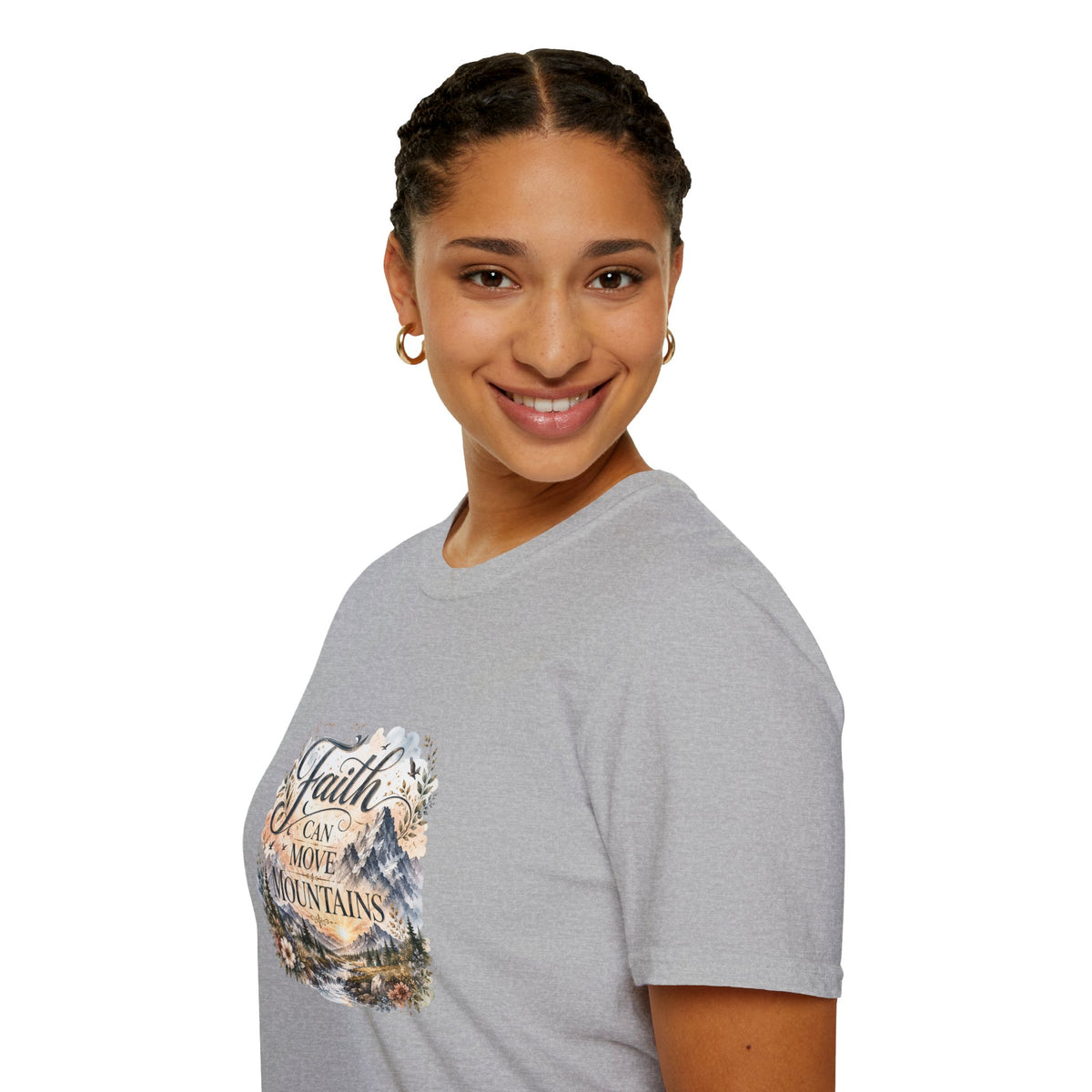 Faith Can Move Mountains T-Shirt Inspirational Christian Mountain Graphic Tee
