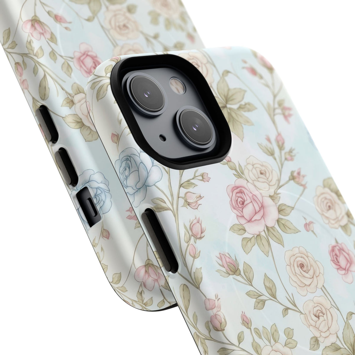Vintage Floral Rose Magnetic iPhone Case — MagSafe Tough Protective Cover