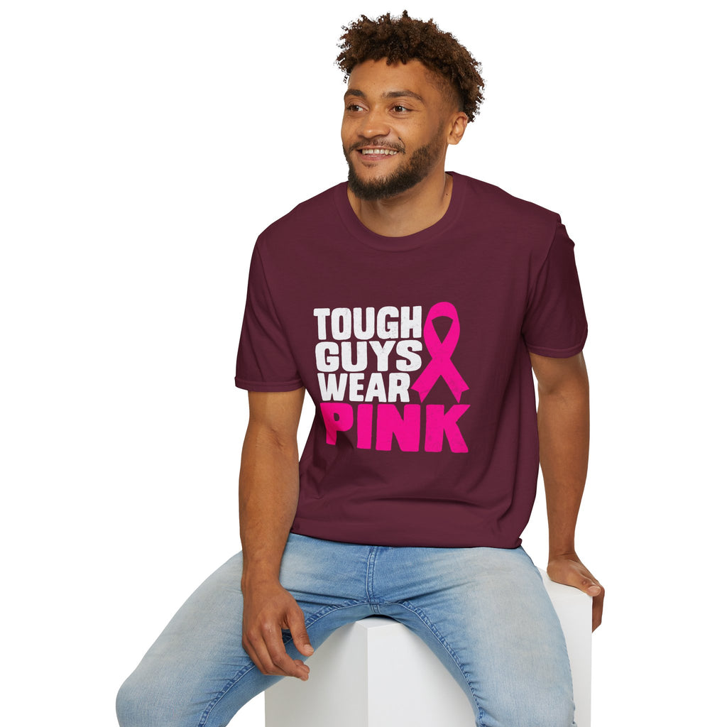 Tough Guys Wear Pink Breast Cancer Awareness T-Shirt Graphic Tee