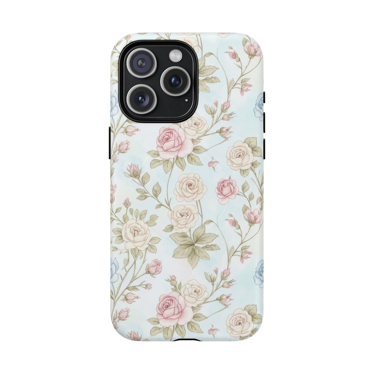 Vintage Floral Rose Magnetic iPhone Case — MagSafe Tough Protective Cover