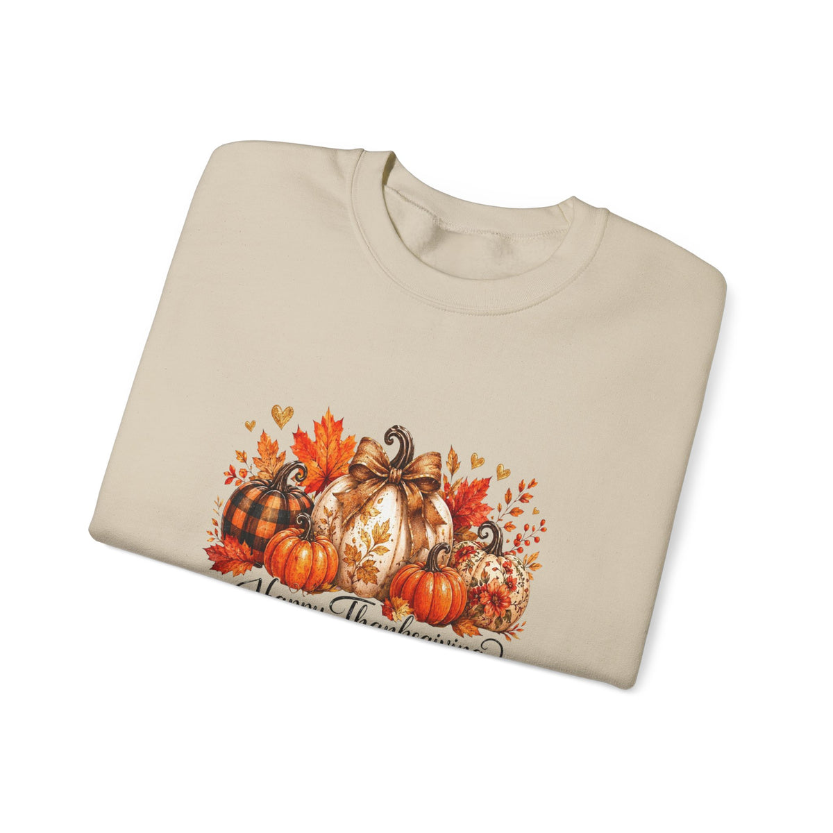 Thanksgiving Pumpkin Crewneck Sweatshirt — Happy Thanksgiving Harvest Design