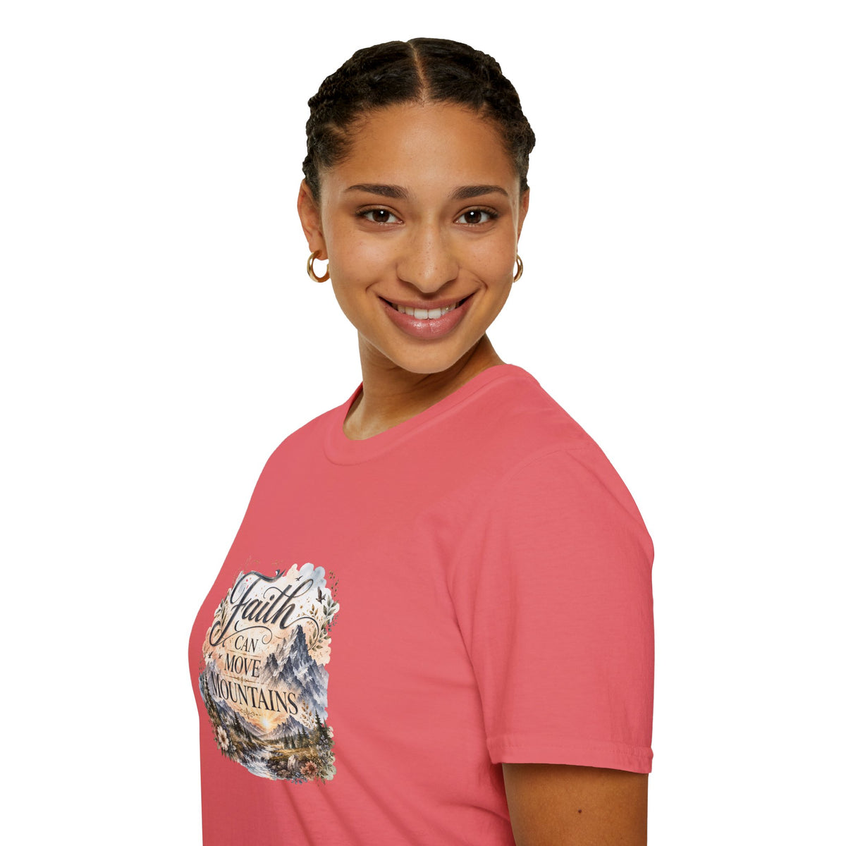 Faith Can Move Mountains T-Shirt Inspirational Christian Mountain Graphic Tee