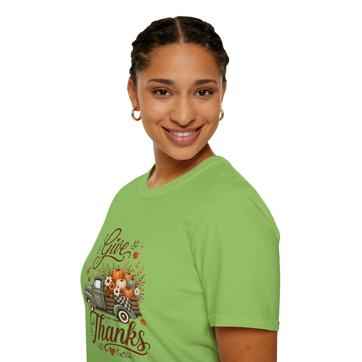 Give Thanks Fall Truck T-Shirt — Pumpkin Harvest Autumn Tee