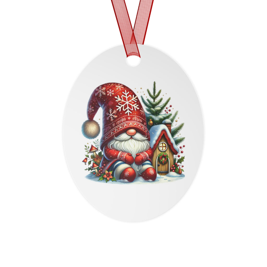 Christmas Gnome Metal Ornament Cute Holiday Tree Decoration