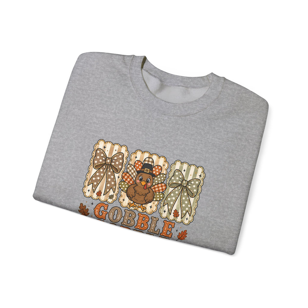 Thanksgiving Crewneck Sweatshirt — "Gobble Gobble 'til You Wobble" Turkey Design