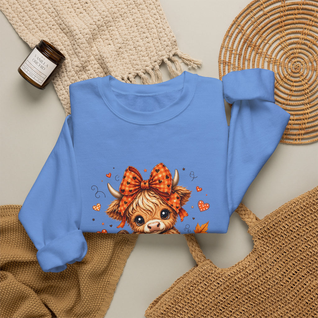 Cute Highland Cow Pumpkin Halloween Sweatshirt