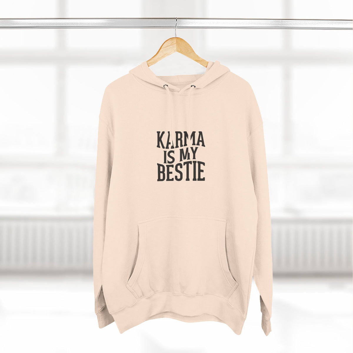 Karma Is My Bestie Graphic Pullover Hoodie