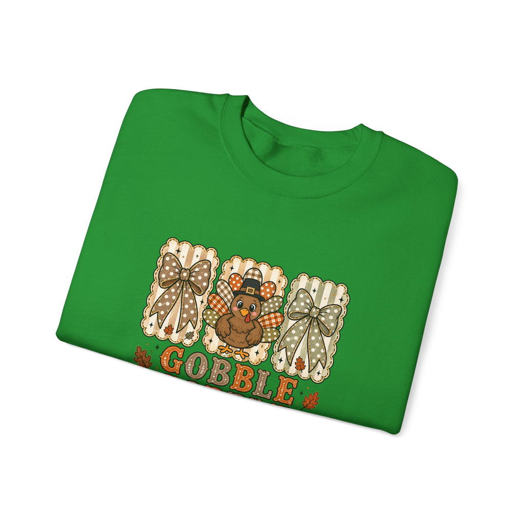 Thanksgiving Crewneck Sweatshirt — "Gobble Gobble 'til You Wobble" Turkey Design