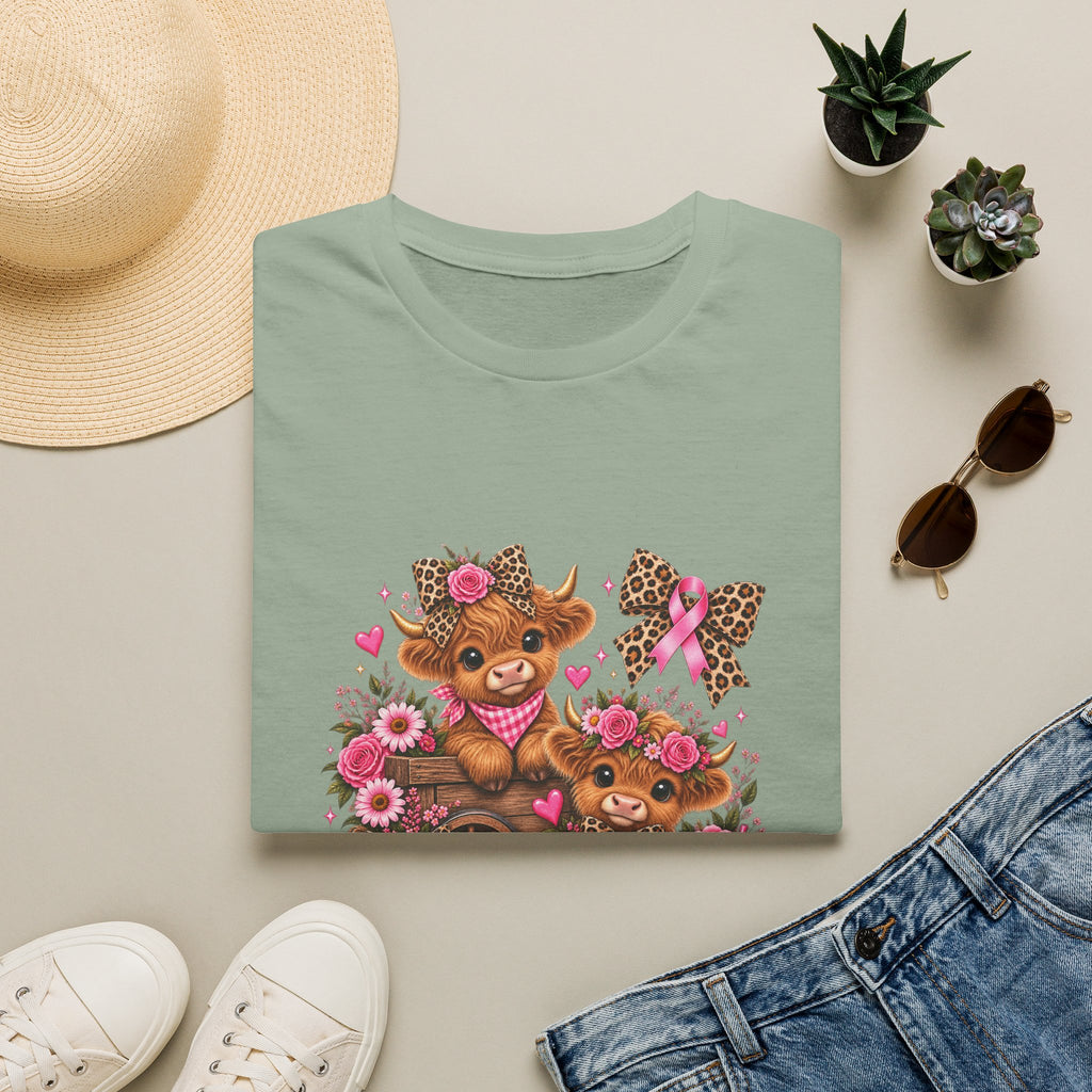 Breast Cancer Awareness Highland Cow T-Shirt
