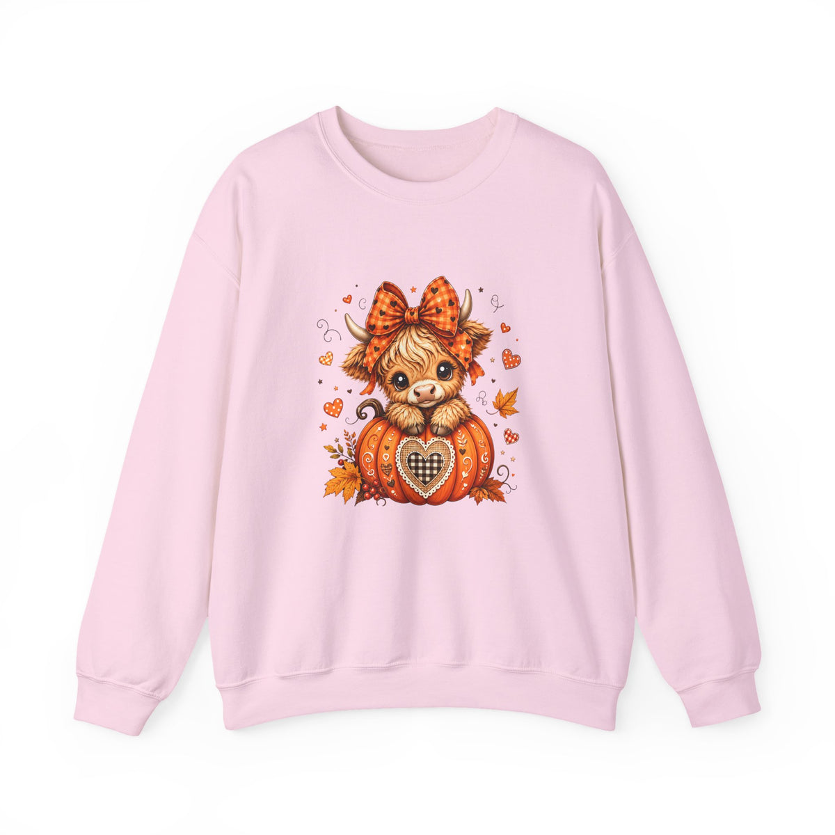 Cute Highland Cow Pumpkin Halloween Sweatshirt