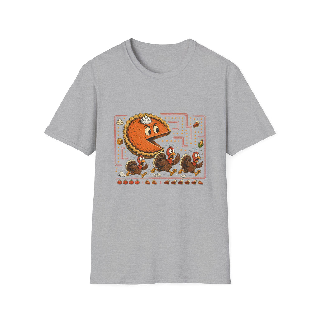 Retro Pie Monster T-Shirt — Funny Pac-Maze Dessert Gamer Tee