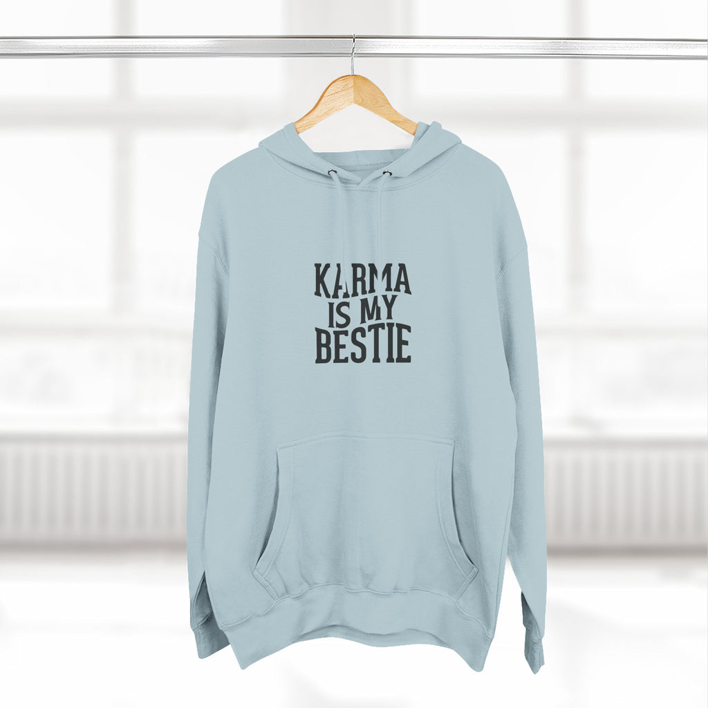 Karma Is My Bestie Graphic Pullover Hoodie