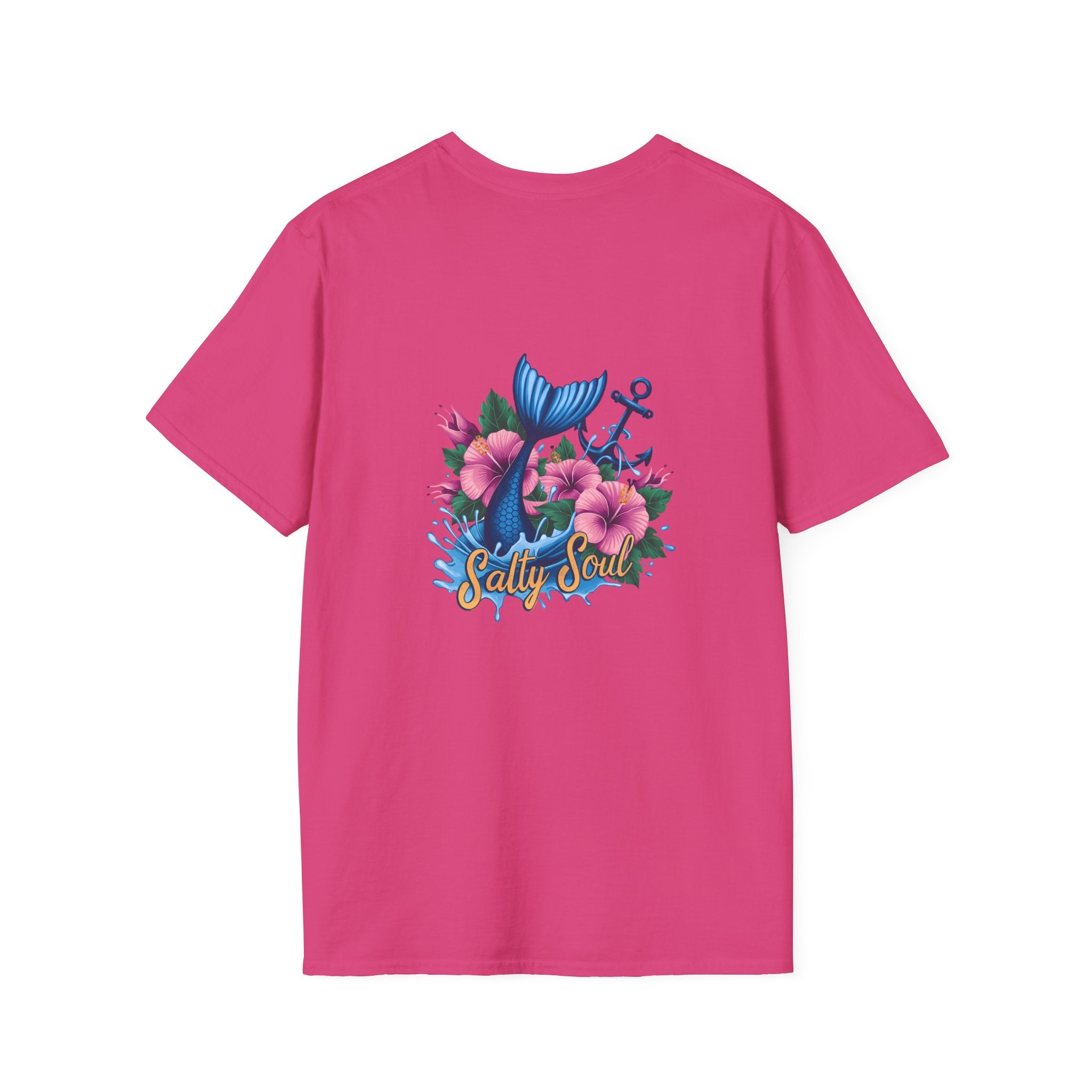 Salty Soul Mermaid Anchor Floral T-Shirt — Cute Beach Gift for Women Nautical Tee