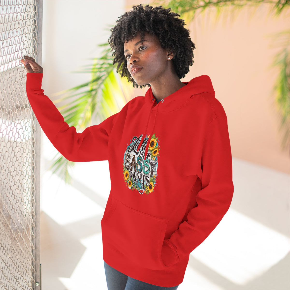 Little Miss Sassy Pants Hoodie Floral Graphic Pullover Sweatshirt