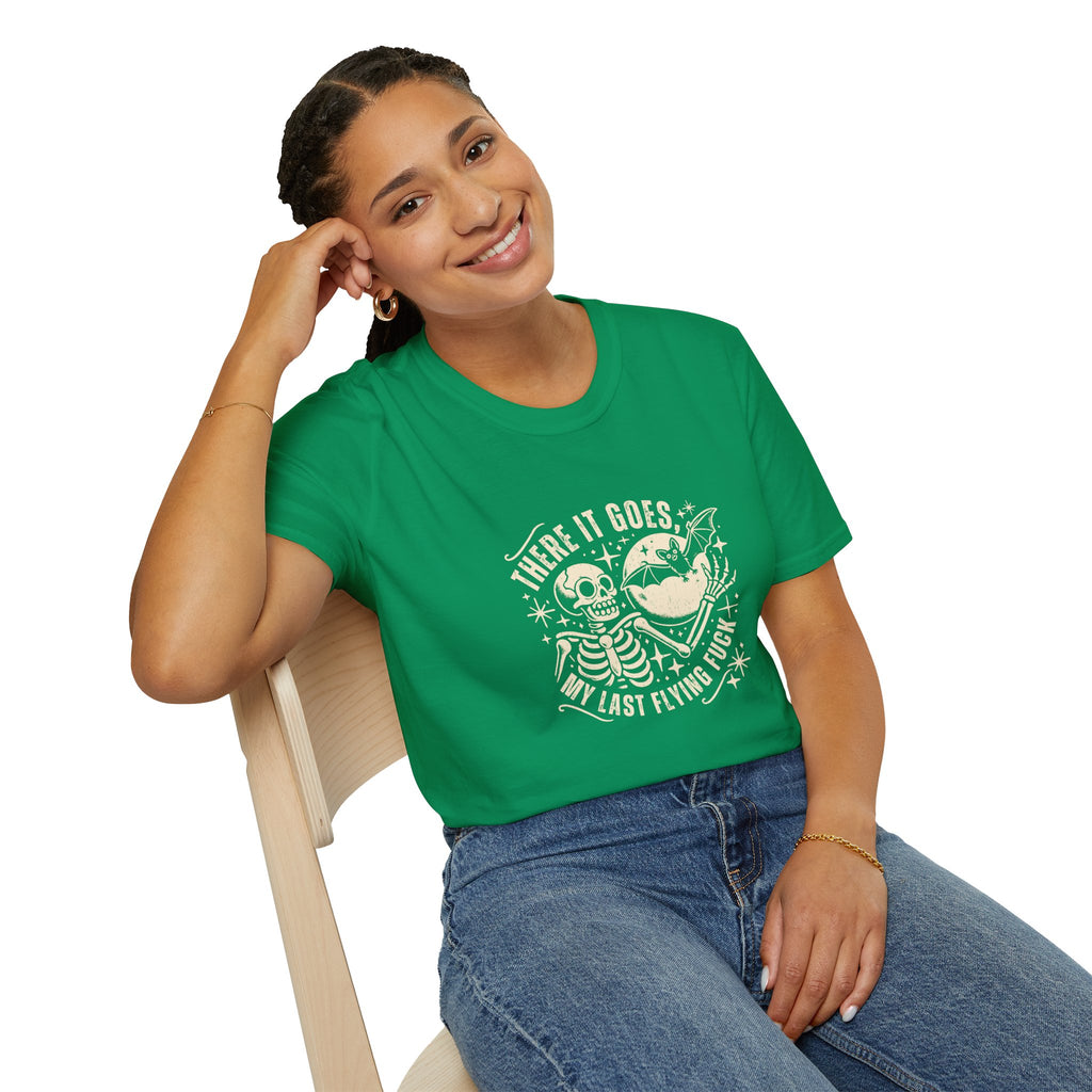 There It Goes Skull Moon & Bat T-Shirt — Cute Halloween Gift for Women Graphic Tee