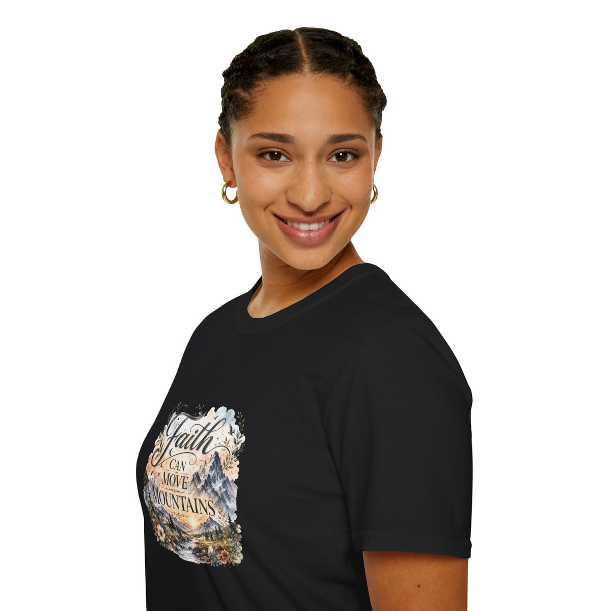 Faith Can Move Mountains T-Shirt Inspirational Christian Mountain Graphic Tee