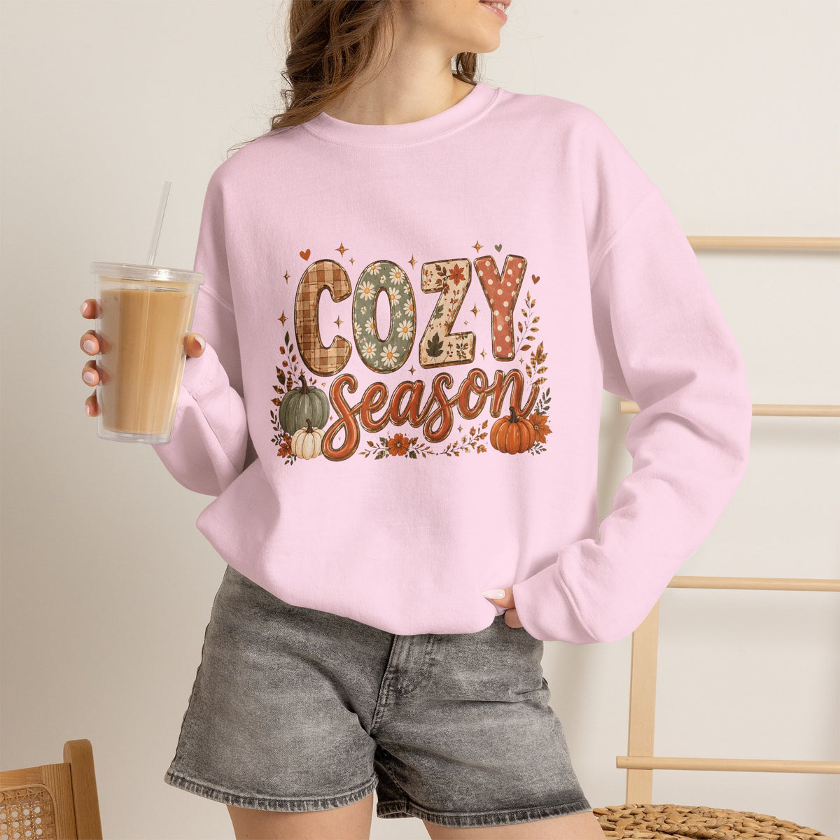 Cozy Season Autumn Pumpkin Crewneck Sweatshirt