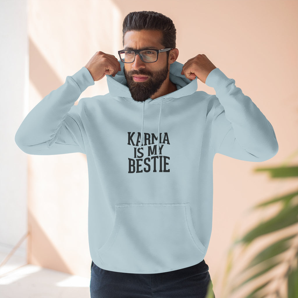 Karma Is My Bestie Graphic Pullover Hoodie