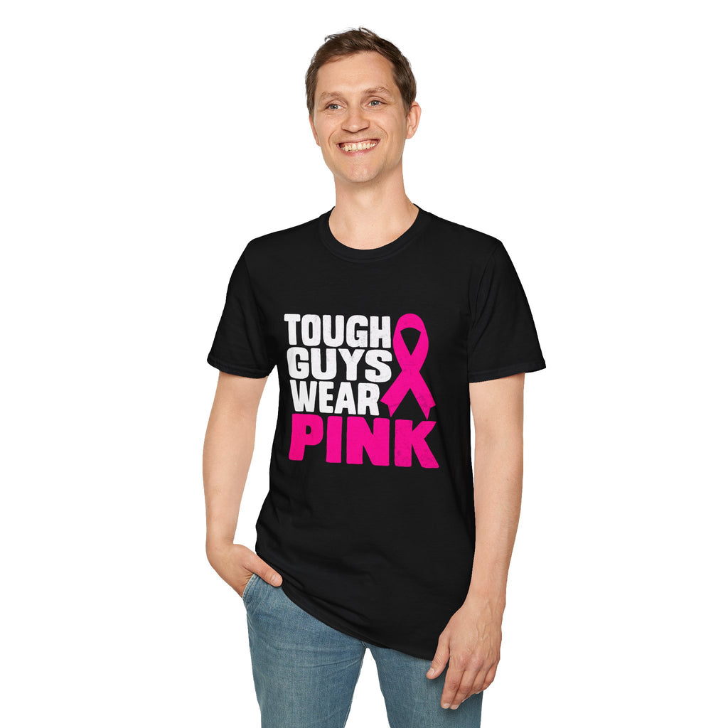Tough Guys Wear Pink Breast Cancer Awareness T-Shirt Graphic Tee