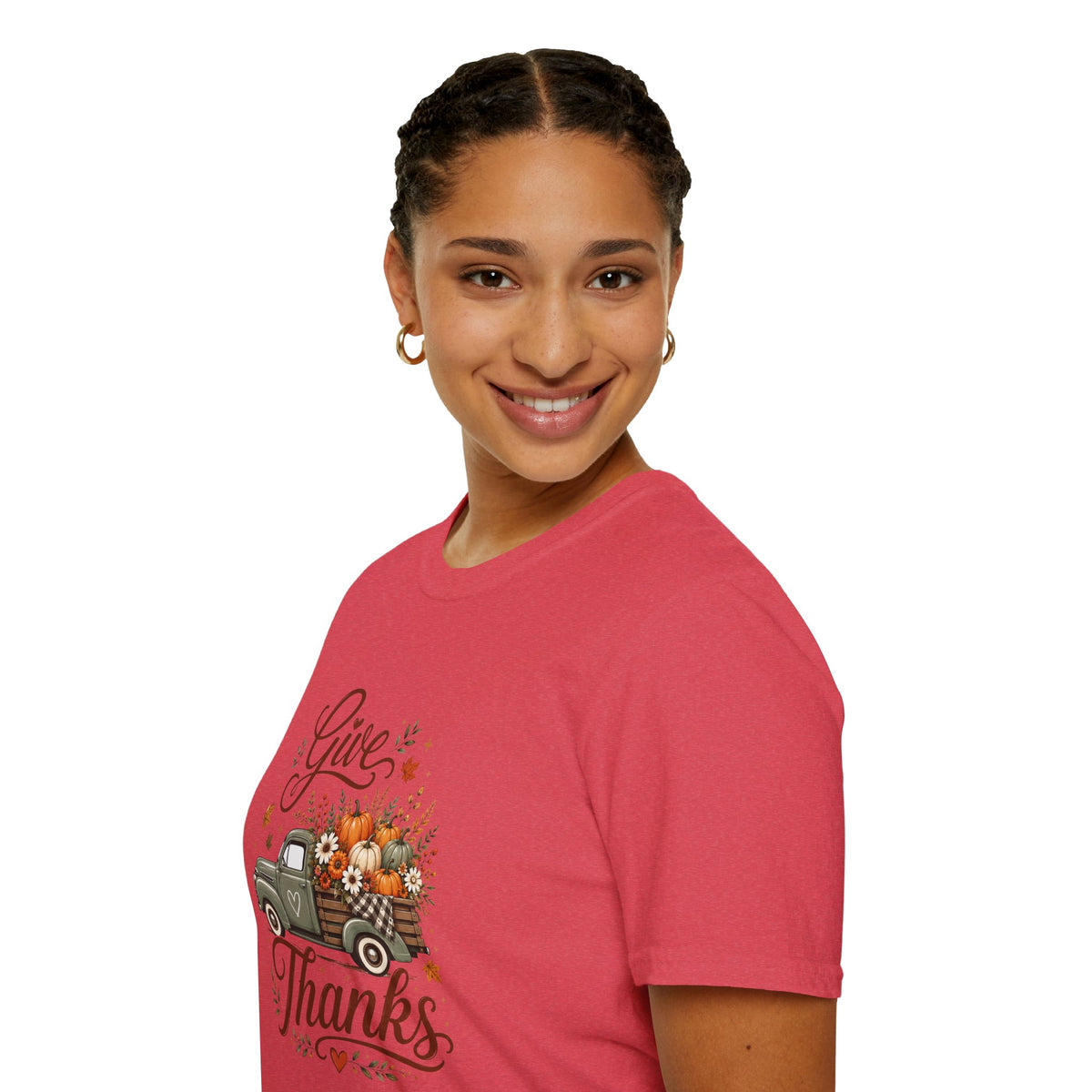 Give Thanks Fall Truck T-Shirt — Pumpkin Harvest Autumn Tee