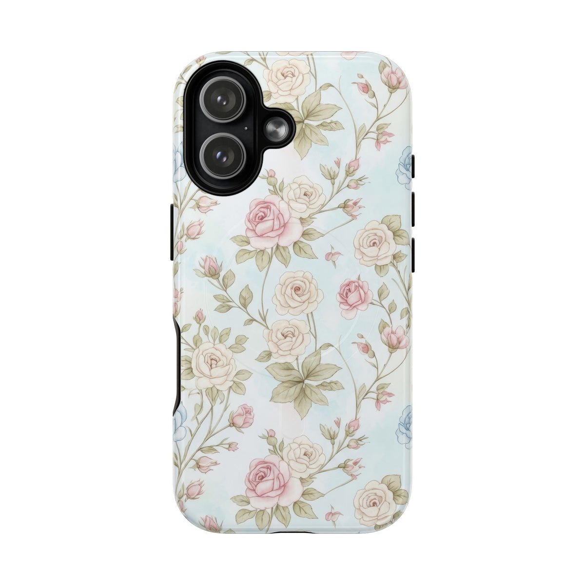 Vintage Floral Rose Magnetic iPhone Case — MagSafe Tough Protective Cover