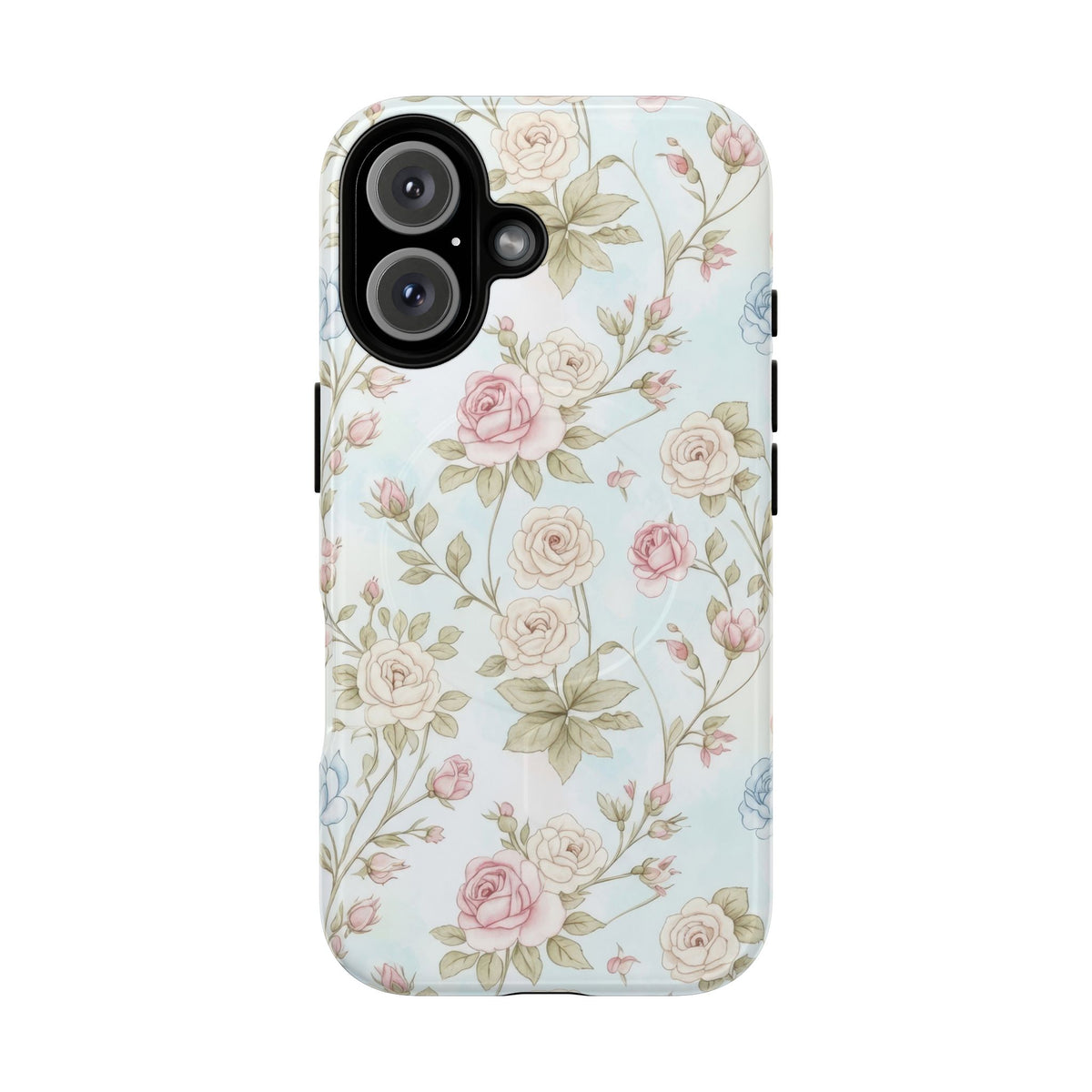 Vintage Floral Rose Magnetic iPhone Case — MagSafe Tough Protective Cover