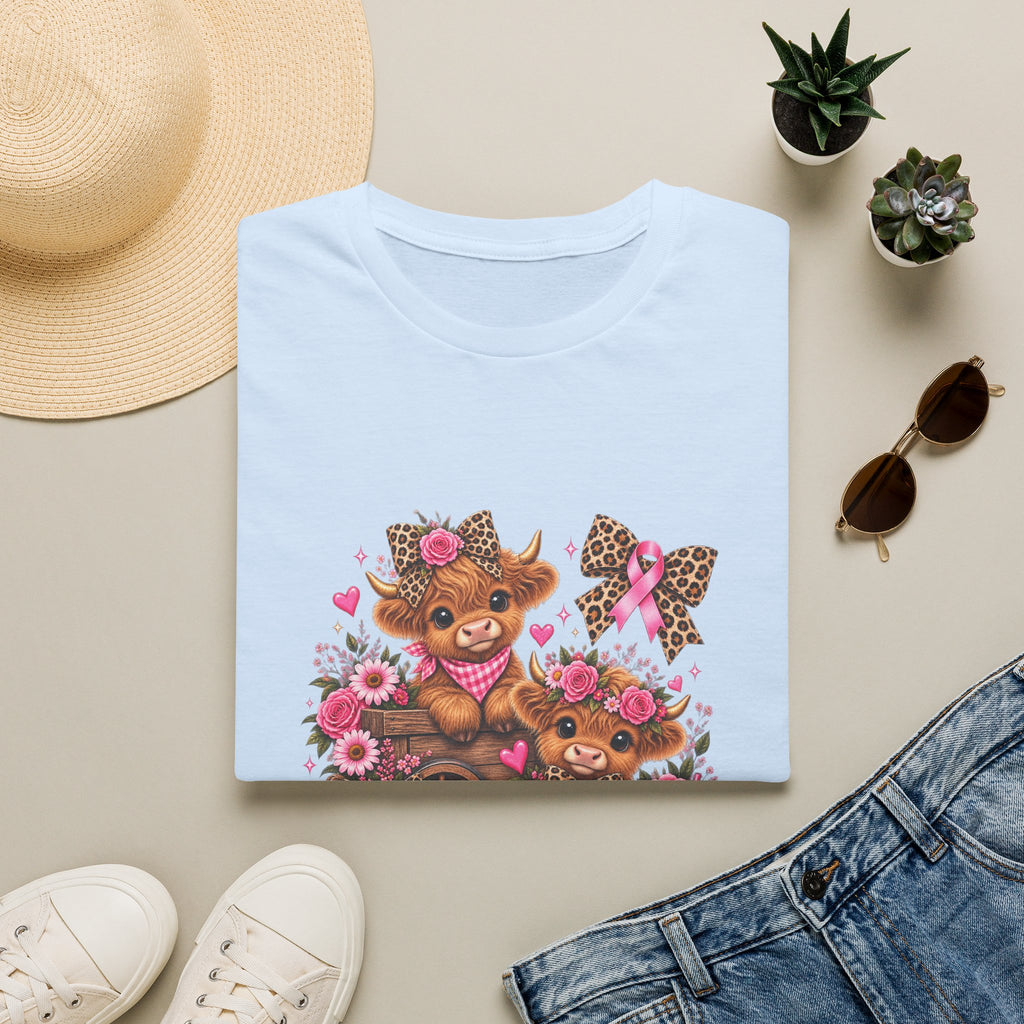 Breast Cancer Awareness Highland Cow T-Shirt