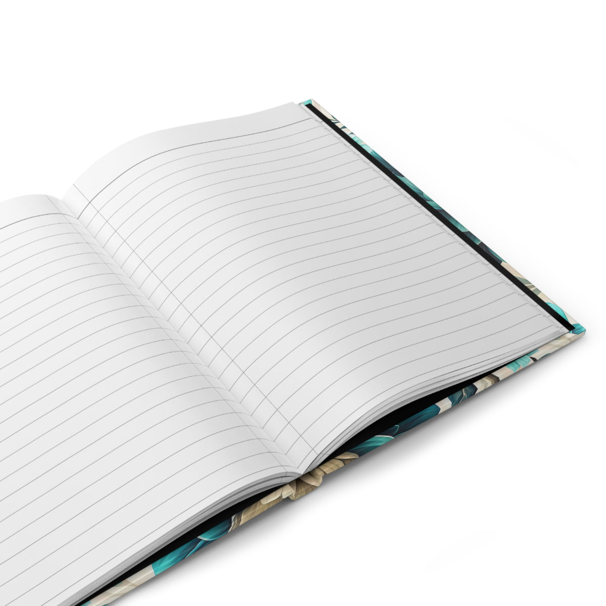 Teal Floral Hardcover Journal — Botanical Bloom Notebook for Gifts & Journaling