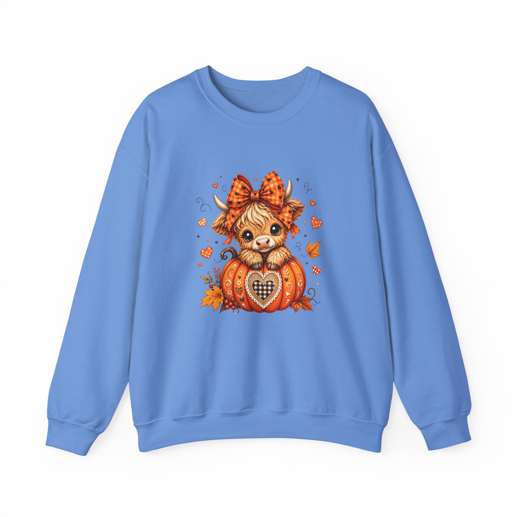 Cute Highland Cow Pumpkin Halloween Sweatshirt