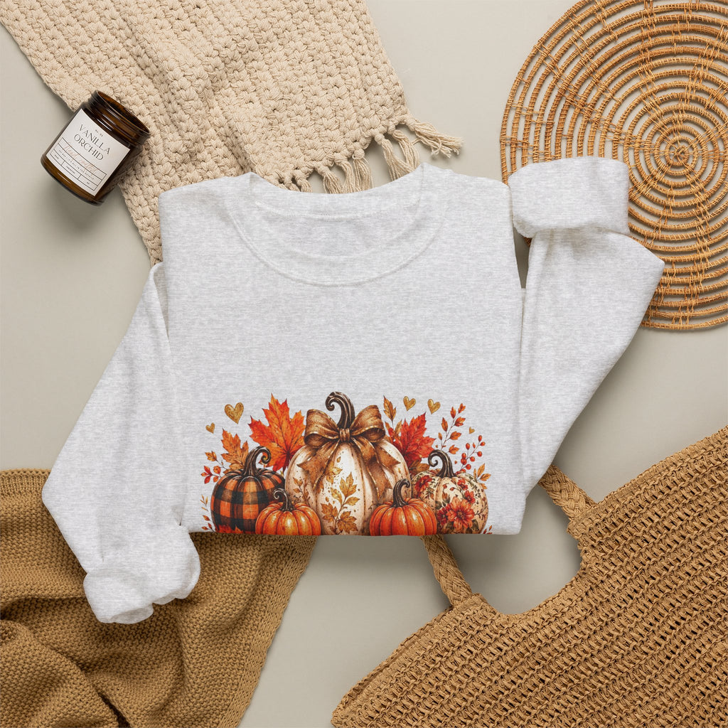 Thanksgiving Pumpkin Crewneck Sweatshirt — Happy Thanksgiving Harvest Design