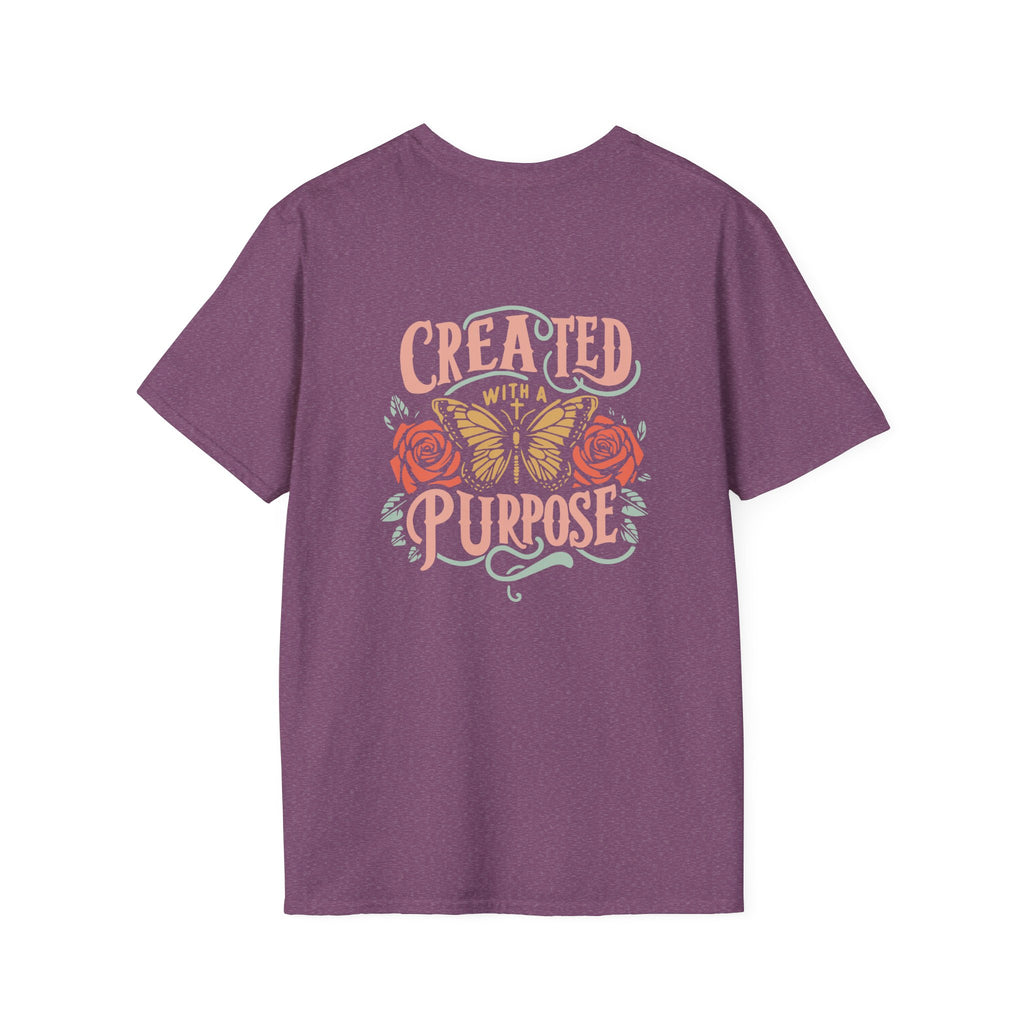 Created with a Purpose Butterfly T-Shirt Faith Graphic Tee
