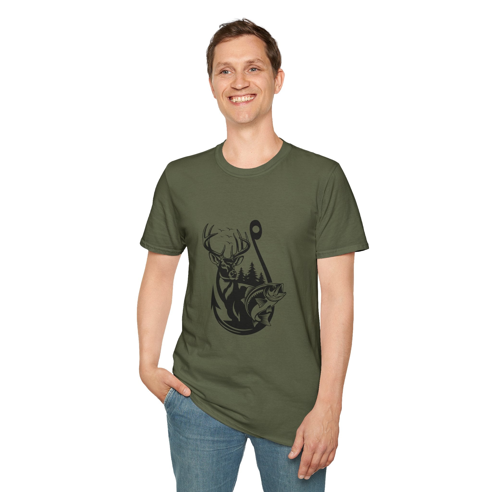 Hunt Fish & Forest Adventure T-Shirt — Outdoor Gift for Hunters & Fishermen