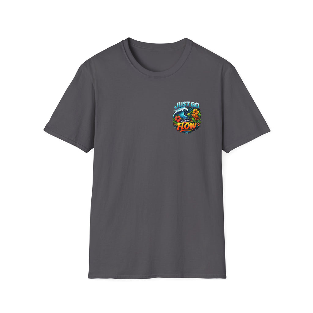 Go With the Flow Sea Turtle T-Shirt — Cute Beach Gift for Women Ocean Floral Tee