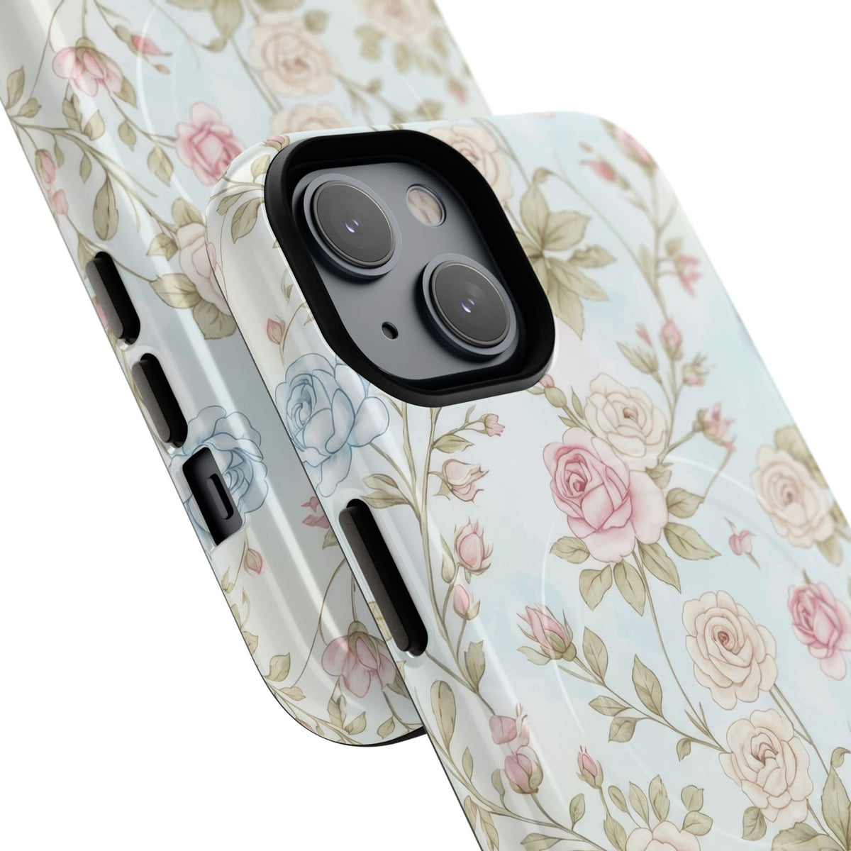Vintage Floral Rose Magnetic iPhone Case — MagSafe Tough Protective Cover