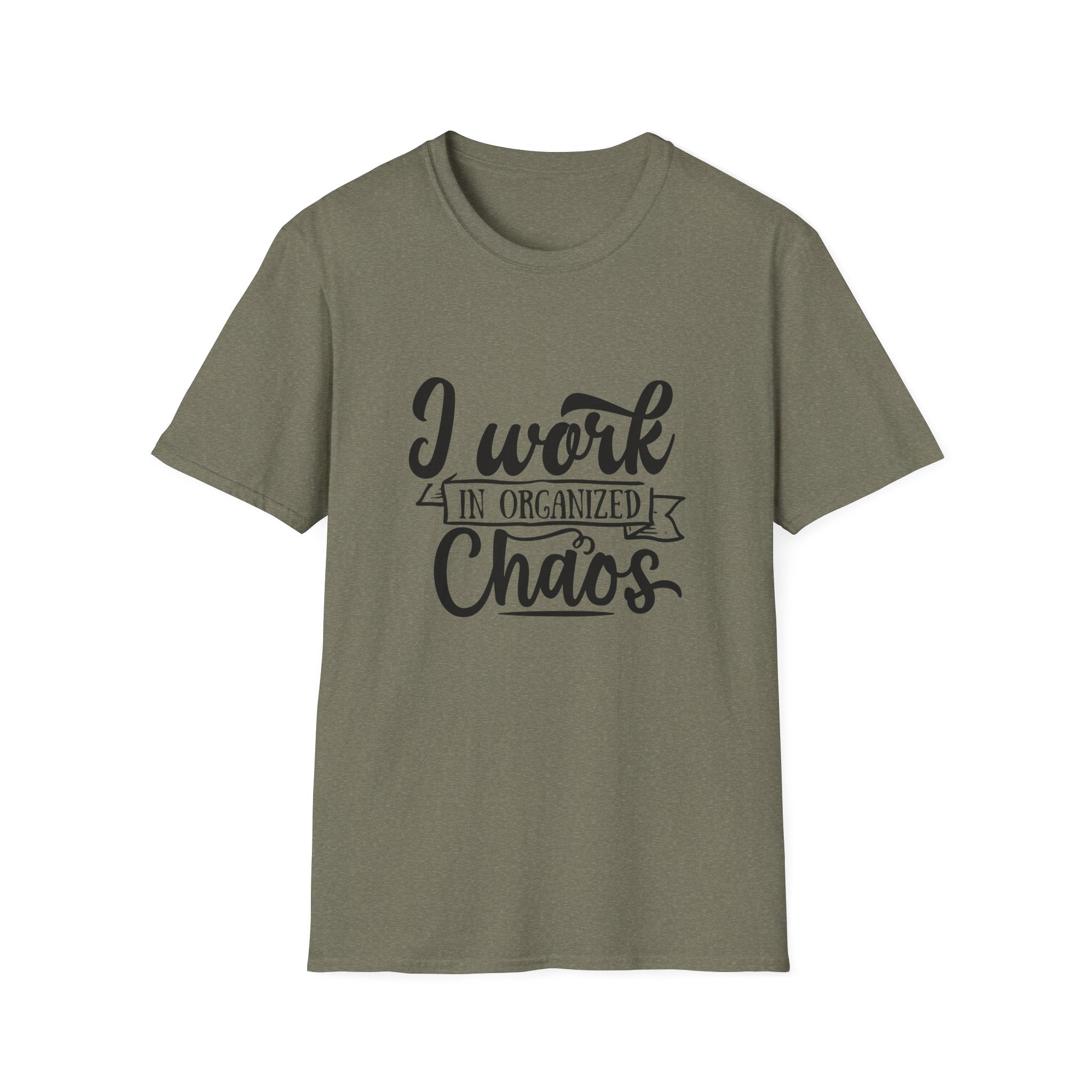 I Work in Organized Chaos T-Shirt — Funny Teacher & Mom Gift Sarcastic Graphic Tee