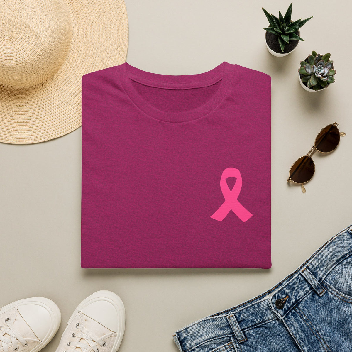 Pink Ribbon Support Squad Breast Cancer Awareness T-Shirt