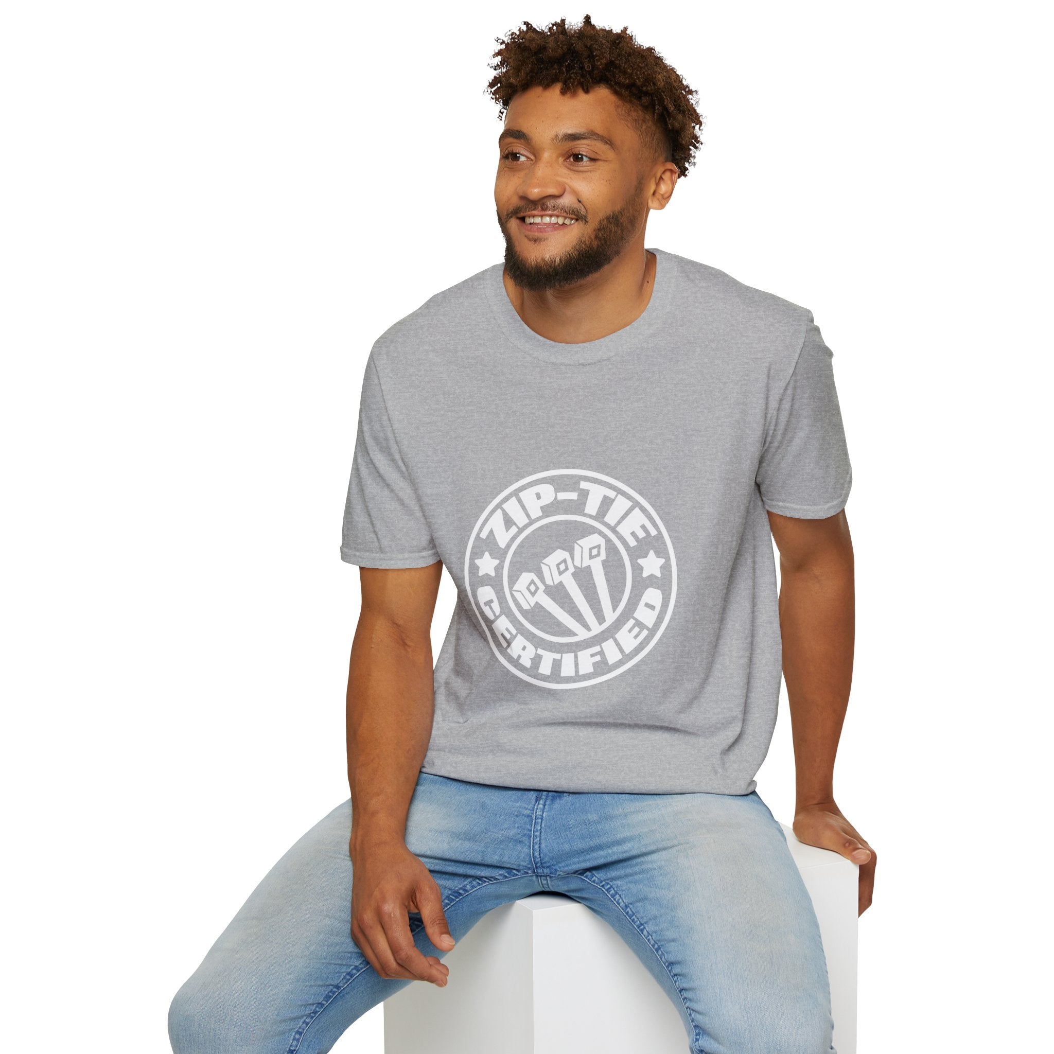 Zip-Tie Certified T-Shirt — Funny Handyman Gift for Him Bold Graphic Tee