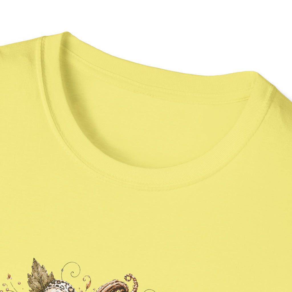 Autumn Floral Pumpkin Leopard Bow T-Shirt — Cute Fall Gift for Women Graphic Tee