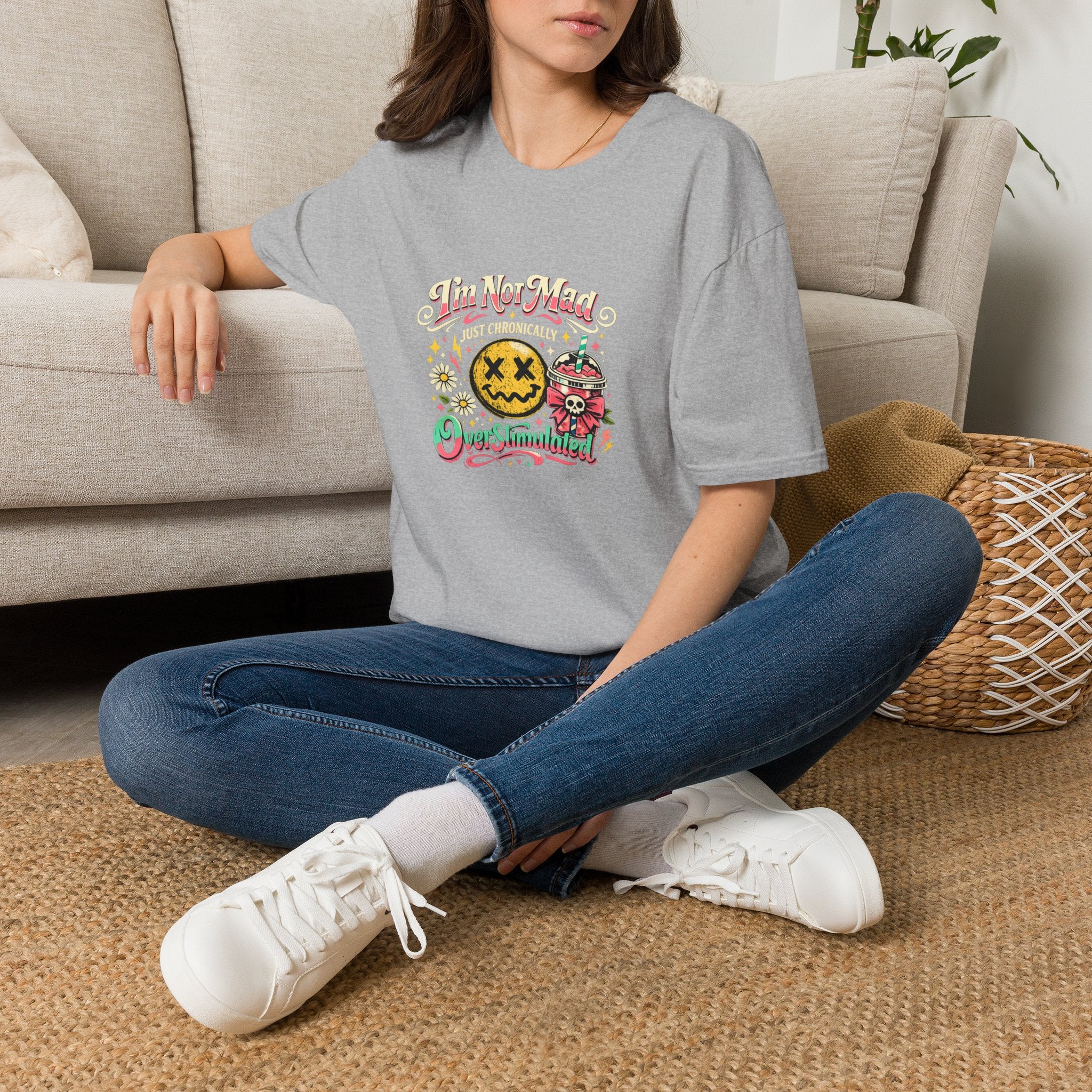 I'm Not Mad Kawaii Bubble Tea T-Shirt — Cute Funny Gift for Her Graphic Tee