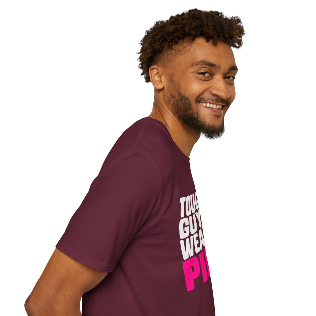 Tough Guys Wear Pink Breast Cancer Awareness T-Shirt Graphic Tee