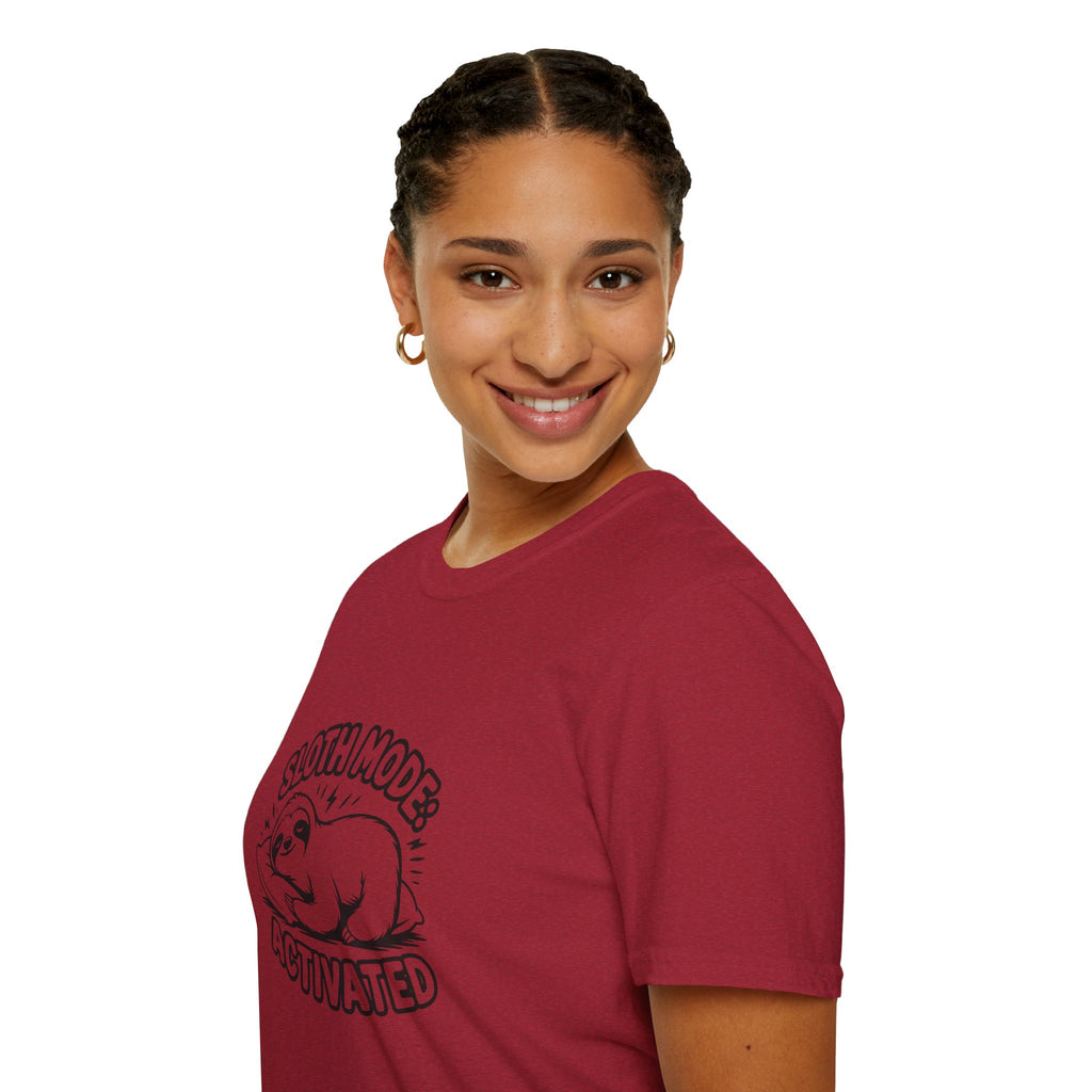Sloth Mode Activated T-Shirt — Funny Lazy Gift for Her Cute Animal Graphic Tee