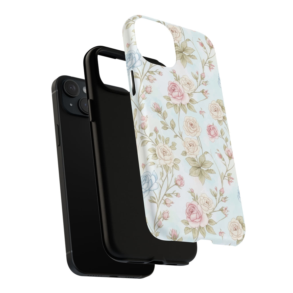 Vintage Floral Rose Magnetic iPhone Case — MagSafe Tough Protective Cover