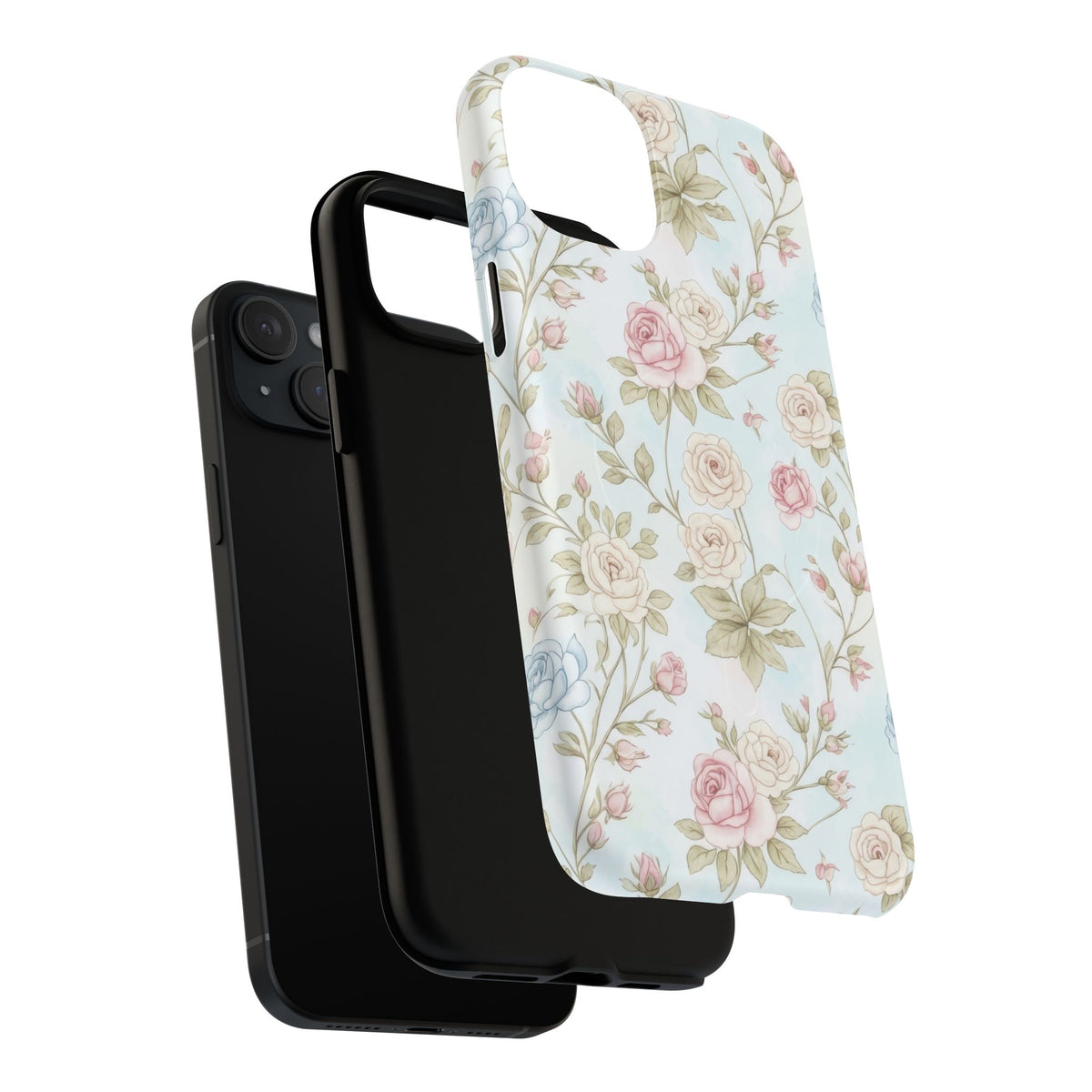 Vintage Floral Rose Magnetic iPhone Case — MagSafe Tough Protective Cover